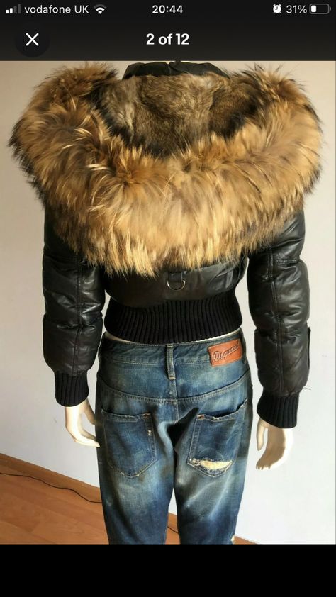 Jackets With Fur Hood, Fur Hooded Jacket, Jacket With Fur, Jacket With Fur Hood, Y2k Fur Coat, 2000s Jacket, Y2k Coat, Mcbling Winter Outfits, 2000s Fashion Winter