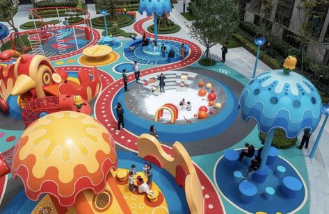 Colorful Playground, Play Ground, Challenges Activities, Nest Design, Kampot, Public Realm, Playground Design, Urban Furniture, Parking Design