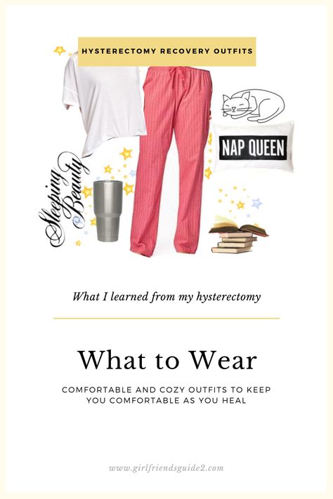 Picture of comfortable clothes to wear after a hysterectomy Hospital Outfit Surgery, Recovery Outfit, Best Loungewear, Cute Buns, Fallopian Tubes, Hospital Outfit, Hospital Gown, Outfits To Wear, Post Surgery