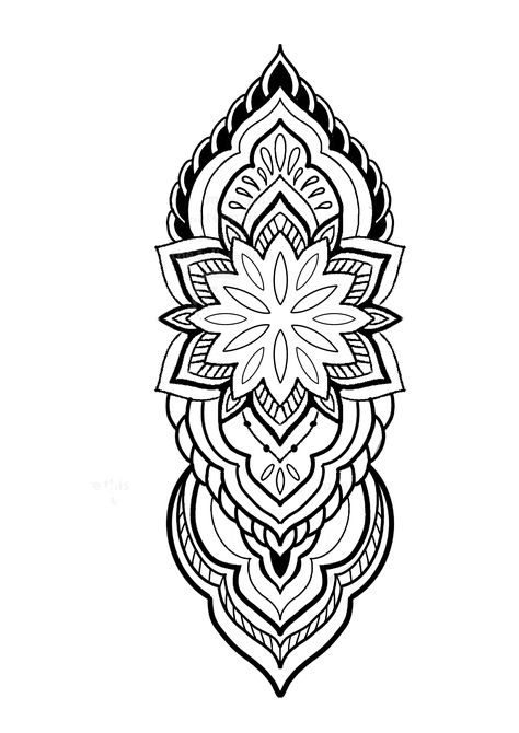 Lotus Shin Tattoo, Tattoo Been, Ornamental Mandala, Shin Tattoo, Becoming A Tattoo Artist, Hand And Finger Tattoos, Ornamental Tattoo, Leg Tattoo Men, Simple Mandala