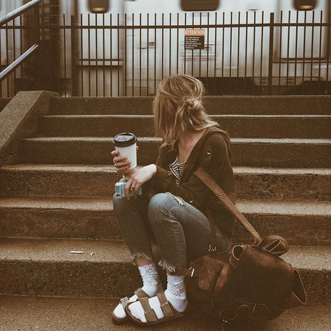 Stop this train, i wanna get off and go home again... Birkenstock With Socks Outfit, Birkenstocks With Socks Outfit, Socks And Sandals Outfit, Socks And Birks, Birks And Socks, Birkenstocks Outfits, Socks And Birkenstocks, Birkenstock Boston Outfit, Birks Outfit