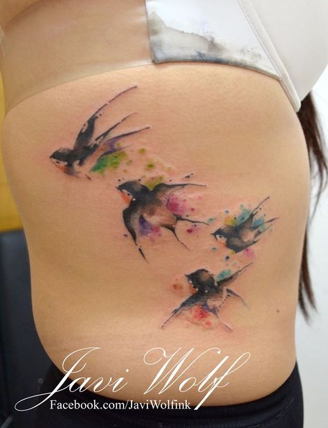 Javi Wolf – The Watercolor Tattoo Artist ( Mexico) | Bored Panda Swallows Tattoo, Whimsical Tattoo, Watercolor Butterfly Tattoo, Watercolor Tattoo Artists, Sparrow Tattoo, Swallow Tattoo, Watercolor Tattoos, Body Tattoo, Body Modification