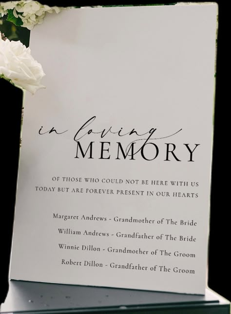 Loved One Remembrance Wedding, Honouring Loved Ones Wedding, In Memory Of Wedding Ideas Display, Wedding Remembrance Ideas, In Loving Memory Wedding Ideas, In Memory Of Wedding Ideas, In Loving Memory Candle, Candle Sign, Memory Candle