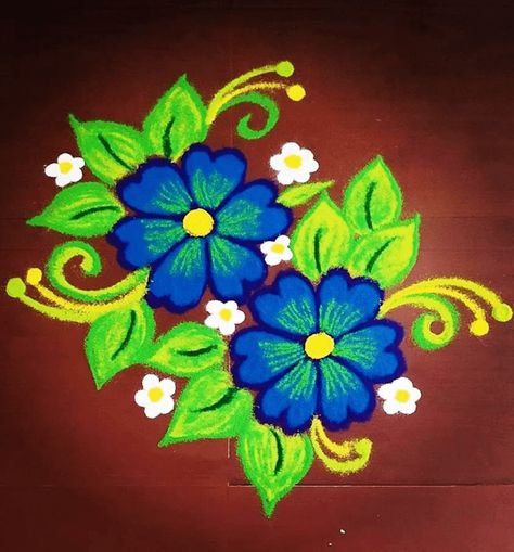 Small Rangoli Design With Colours, 2025 Rangoli Design, Simple Colour Rangoli Designs, Rangoli Colour Combination, 2025 Rangoli, Colour Kolam Design, Simple Colour Kolam, Free Hand Rangoli Designs With Colours, Rangoli Kolam Designs With Colour