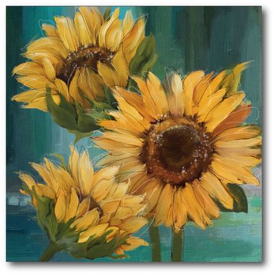 Courtside Market Farmhouse Sunflower Painting Print on Canvas  $49.99 Sunflower Canvas, Sunflower Art, Sunflower Painting, Diy Canvas, Modern Art Abstract, Painting Projects, 그림 그리기, Painting Inspiration, Art Sur Toile