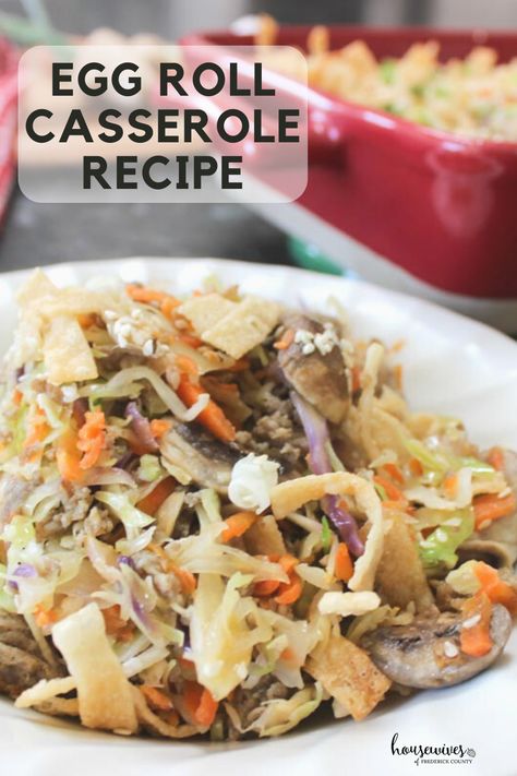 Egg Roll Casserole Recipe in a Bowl Eggroll Casserole Recipe, Recipes Using Egg Roll Wraps, Asian Casserole Recipes, Fun Egg Roll Recipes, Egg Roll Casserole Recipe, Deconstructed Egg Roll Pioneer Woman, Egg Roll Casserole, Unstuffed Egg Roll Stir Fry, Deconstructed Egg Roll