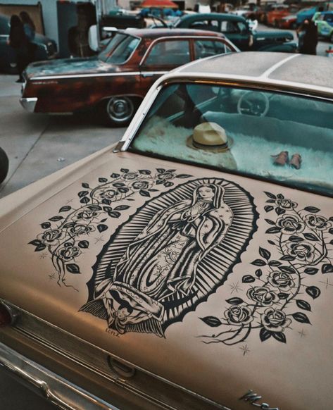 Mike Giant, Lowrider Model Cars, Mexican Artwork, Lowrider Trucks, Mexican Culture Art, Cholo Art, Lowrider Art, Lowrider Cars, Old School Cars