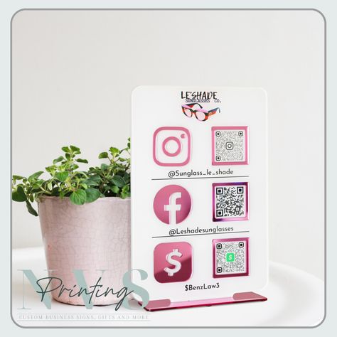 Social Media Payment QR Code Sign Wifi Sign, Business Branding Inspiration, Custom Business Signs, Social Media Signs, Acrylic Signage, Salon Signs, Business Signage, 3d Cnc, Instagram Sign