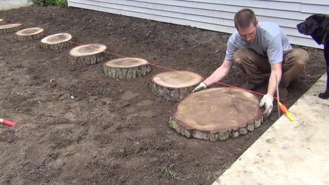 Simple Garden Path | Hometalk Cabin Essentials, Nest Ideas, Keyhole Garden, Outdoor Makeover, Decomposed Granite, Walkways Paths, Gardens Ideas, Simple Garden, Tree Stumps