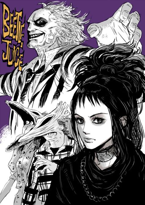 I wish I had a print of this! Beetlejuice X Lydia, Beetlejuice Lydia, Beetlejuice Fan Art, Tim Burton Characters, Tim Burton Art, Beetle Juice, Beetlejuice Beetlejuice, Tim Burton Films, Tim Burton Movie