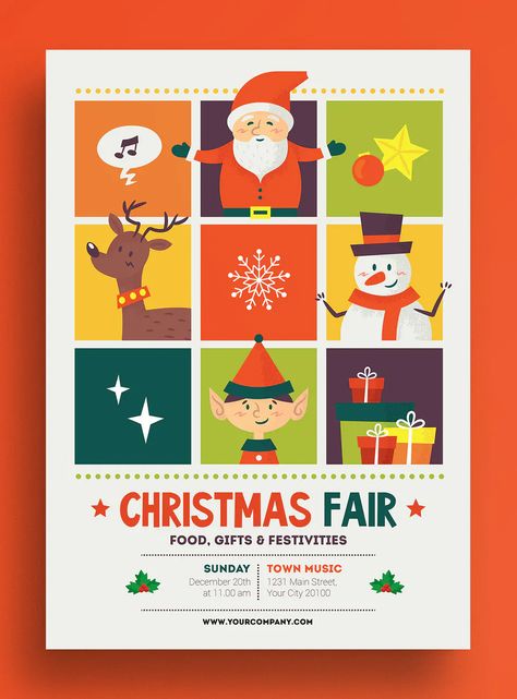 Christmas Fair Flyer Template AI, PSD Poster Natal, Paskong Pinoy, Christmas On The Beach, Xmas Poster, Christmas Invitation Card, Christmas Poster Design, Christmas Flyer Template, Car Christmas, Christmas Flyer