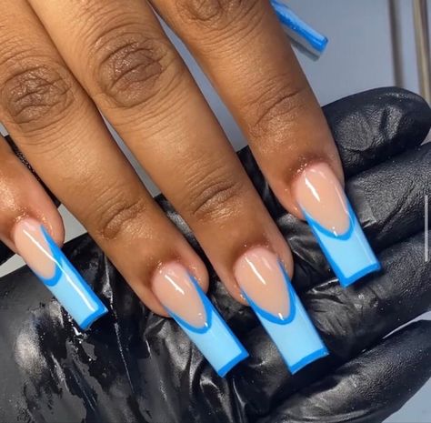 Blue Acrylic Nails, Drip Nails, Colored Acrylic Nails, French Tip Acrylic Nails, Her Nails, Simple Acrylic Nails, Short Square Acrylic Nails, Long Acrylic Nails Coffin, Long Acrylic