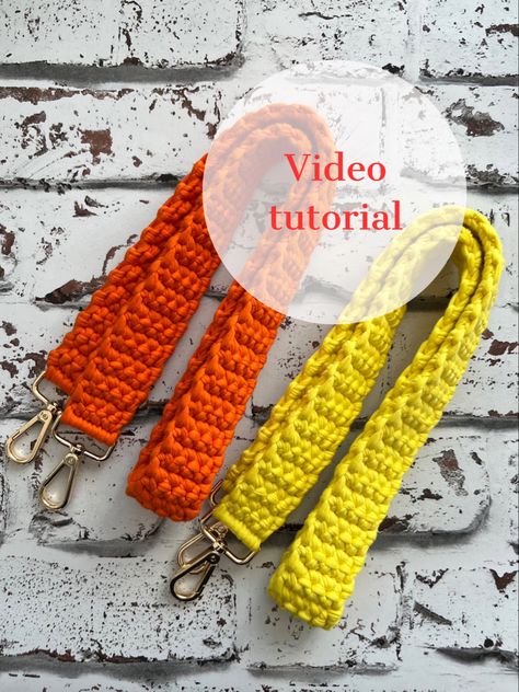 Easy project for beginners/ diy crochet gifts ideas/ perfect strap for bag / cotton strap / cotton belt / diy belts / diy crafts / t-shirt yarn fashion accessories Crochet Gifts Ideas, Diy Belt Bag, Yarn Fashion, Diy Bag Strap, Diy Crochet Gifts, Perfect Edges, Crochet Strap, Beginning Crochet, Crochet Handles