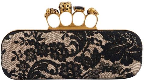 Alexander Mcqueen Purse, Alexander Mcqueen Handbags, Alexander Mcqueen Clutch, Knuckle Duster, 50 & Fabulous, Gold Skull, Box Clutch, Evening Handbag, Knuckle Rings