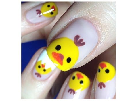 St Patricks Day Nails, Easter Nail Designs, Baby Chick, Orange Paint, White Polish, Easter Nails, Easter Chicks, Baby Chicks, Blue Nails