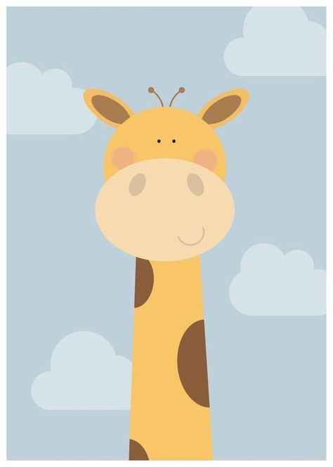 Baby Room Paintings, Giraffe Illustration, Baby Animal Drawings, Giraffe Nursery, Baby Posters, Baby Room Art, 강아지 그림, The Giraffe, Art Quote