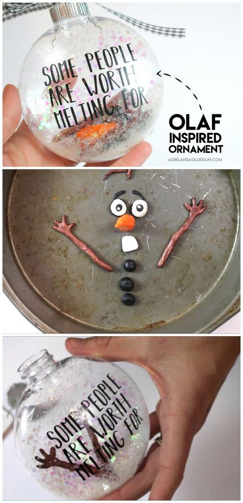 In love with this adorable olaf ornament! Put some cute vinyl on it! Melted Olaf, Cricut Ornament, Frozen Christmas Ornaments, Olaf Ornament, Vinyl Christmas Ornaments, My Crazy Good Life, Frozen Ornaments, Cricut Ornaments, Outdoors Quotes