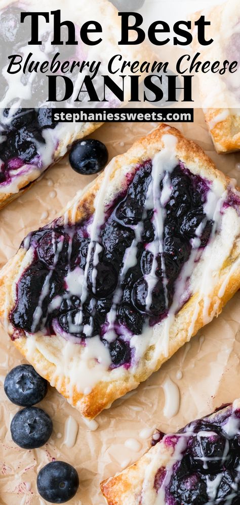 Puff Pastry Dessert Blueberry, Blueberry Cream Cheese Danish Puff Pastry, Blueberry Cream Cheese Puff Pastry Recipes, Blueberry Pastry Puff, Blueberry Danish Recipe Puff Pastries, Breakfast Ideas With Puff Pastry, Blueberry Filling Desserts, Blueberry Turnovers Puff Pastries, Blueberry Pastry Recipes