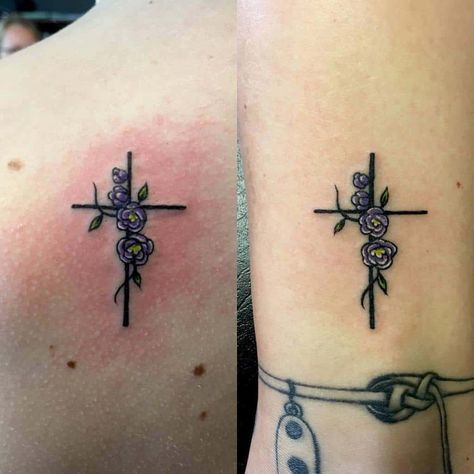 Mother In Law And Daughter In Law Tattoo Ideas, Mother Daughter Feather Tattoos, Matching Cross Tattoos, Mother Daughter Tattoo Ideas, Mother Daughter Infinity Tattoos, Daughter Tattoo Ideas, Mommy Daughter Tattoos, Mother Daughter Tattoo, Matching Bff Tattoos