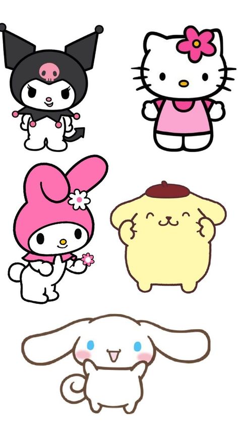 cute Kuromi, Hello Kitty,............... Cute Sketchbooks, Diy Canvas Art Easy, Cute Kuromi, Hello Kitty Printables, Doll Drawing, Cute Easy Doodles, Floral Wallpaper Iphone, Hello Kitty Aesthetic, Melody Hello Kitty