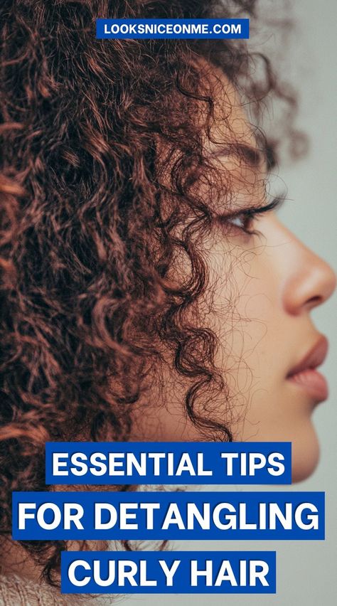 Say goodbye to painful knots! These tips for detangling curly hair will revolutionize your hair care routine. From starting at the ends to using moisture-rich conditioners, you’ll find the best ways to keep your curls healthy and tangle-free Natural Curly Hair Care, Curly Hair Care Routine, Curly Hair Care, Hair Care Routine, Curled Hairstyles, Curly Hair Styles Naturally, Easy Hairstyles, Curly Hair, Curly Hair Styles