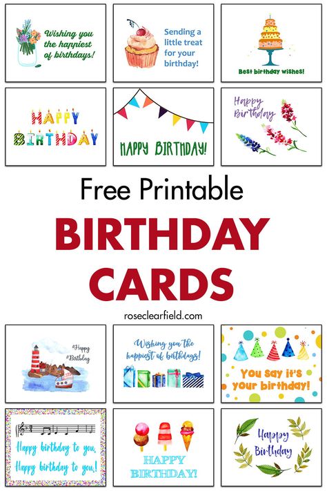 A collection of 12 FREE printable birthday cards! Classic birthday card designs to print for family and friends. Send a card last minute or finish off any gift quickly and easily. #printablecards #printablebirthdaycards #birthdaycardstoprint Printable Birthday Cards Free, Happy Birthday Free Printable, Teaching Gifts, Teacher Birthday Card, Printable Birthday Cards, Free Printable Birthday Cards, Birthday Cards To Print, Classic Birthday, Happy Birthday Cards Printable