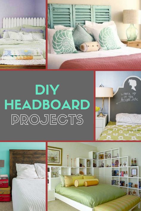 You can DIY a headboard nearly as easily as you can buy one—and it’s a whole lot cheaper. Budget DIY headboard designs include everything from stock lumber, to upholstery, to repurposed materials like doors and window shutters. A headboard can be both practical by including storage cubbies, or be a design statement, and the focal point of the room. Check out these DIY headboard ideas, and see which one you might consider making. Double Bed Headboard Diy, Repurposed Door Headboard, Fence Headboard Diy, Diy Twin Headboard With Storage, Double Headboard Ideas, Refurbished Headboard Ideas, Tapestry Headboard Ideas, Headboard Pillow Diy, Shutter Headboard Ideas