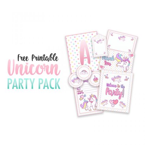 Free Printable Unicorn Party Decorations Pack - The Cottage Market Unicorn Bark, Printable Unicorn Birthday, Unicorn Banner, Unicorn Birthday Party Decorations, Unicorn Party Invites, Unicorn Themed Birthday Party, Unicorn Party Supplies, Unicorn Printables, Cottage Market