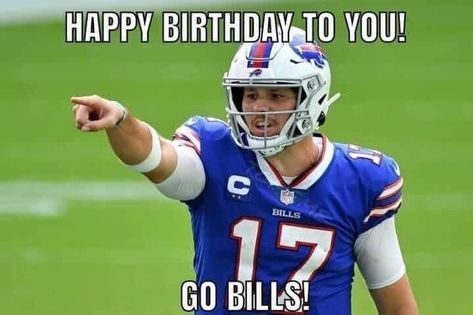 Buffalo Bills Baby, Buffalo Bills Stuff, Go Bills, Buffalo Bills Logo, Buffalo Bills Football, Bills Football, Nfl Memes, Josh Allen, Happy Birthday Wishes Cards