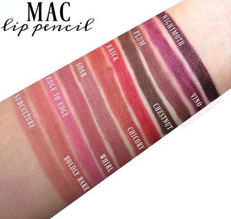 Mac Lip Pencil Swatches, Mac Lipliner Swatch, Mac Chicory Lip Liner, Mac Lip Liner Swatches, Mac Plum Lip Liner, Mac Cork Lip Liner, Lip Liner Swatches, Mac Swatches, Mac Lip Liner