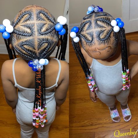 Girl Hairstyles Kids Black Little Natural Hair, Kidsbraids Hairstyles With Beads, Three Ponytail Braids For Kids, Braided Hairstyles Money Sign, Baked Bbq Chicken Sides, Kid Braid Styles Black Children Hair, Hairstyles For Little Black Girls Easy Braided, Quick Kiddie Hairstyles, Little Kids Hairstyles Black Natural