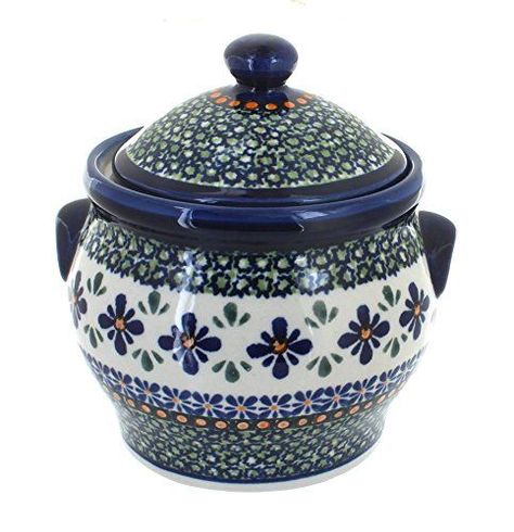 Polish Pottery Mosaic Flower Medium Canister Pottery Mosaic, Ceramic Bakeware Set, Rose Pottery, Jungle Flowers, Pottery Store, Ceramic Bakeware, Polish Stoneware, Flower Cookies, Bakeware Set