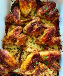 Baked Whole Chicken Wings with Italian Dressing Baked Whole Chicken Wings, Oven Baked Whole Chicken, Cook Whole Chicken, Baked Whole Chicken, Wings Recipe Oven, Whole Chicken Wings, Chicken Wings Recipe Oven, Italian Dressing Recipe, Oven Roasted Chicken Thighs