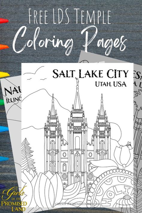 Free beautiful coloring pages of various temples of The Church of Jesus Christ of Latter-Day Saints. These intricate illustrations can be downloaded and copied or colored online. A great activity for kids, teens, and adults of all ages. Great for primary lessons, young women activities, Family Home Evenings, and more. #temples #LDS #Mormon #freeactivity #coloring #sundayactivity #youngwomen #relaxingactivity #generalconference Lds Temple Coloring Page, General Conference Primary Activity, Lds Coloring Pages For Adults, Lds General Conference Coloring Pages, Lds Temple Activities, Temple Primary Activity, Lds Primary Temple Activities, Lds Temple Coloring Pages Free Printable, Lds Temple Crafts For Kids