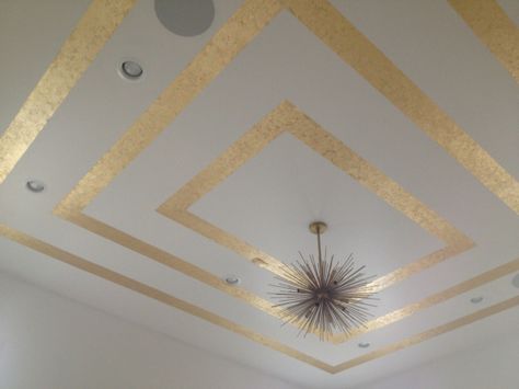 DIY gold leaf ceiling / so fun for a little girls room Ceiling Paint Colors, Ceiling Painting, Ceiling Art, Gold Ceiling, Tape Painting, Ceiling Detail, Closet Organization Diy, By Any Means Necessary, Gold Diy