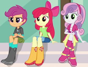 Where will Hasbro put their new cutie marks? Cutie Mark Crusaders, Goth Disney Princesses, Mlp Cutie Marks, Canterlot High, Goth Disney, Friendship Games, Mlp Equestria, Sweetie Belle, Rainbow Rocks