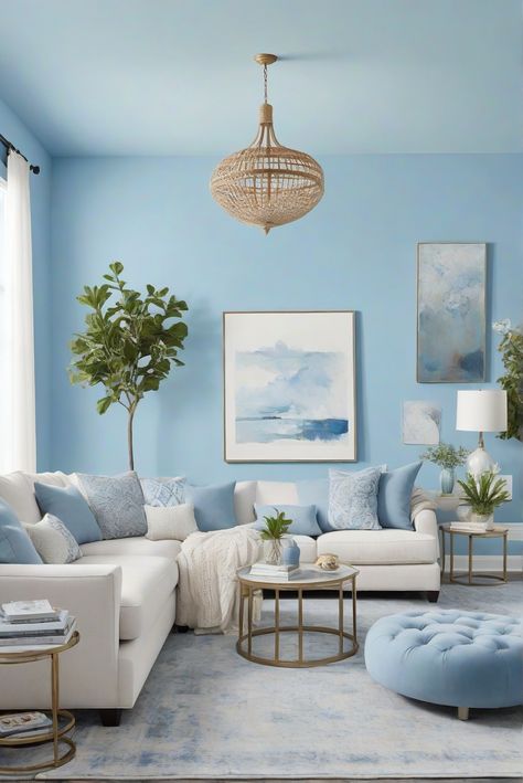 Dive into Heavenly Blue (709) decor and "embrace the skies" with our top 2024 interior designer routine. Get inspired to create a heavenly home retreat. #Ad #homedecor #homedesign #wallpaints2024 #Painthome #interiorarchitecture Wall Colors Green Living Room Colors
Bright Living Room Colors
Apartment Renovation
Living room Remodeling
Modern Paint Colors
2024 Pastel Blue Interior, Sky Blue Walls, Sky Blue Living Room, Light Blue Apartment, Pastel Living Room Decor, Light Blue Home Decor, Pastel Colors Living Room, Colorful Living Room Bright, Room Paint Designs