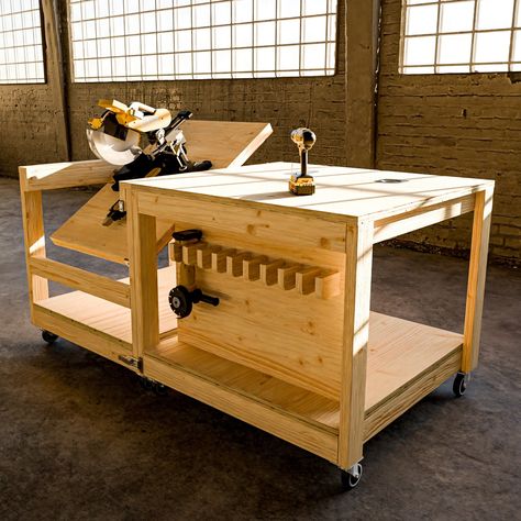 Island Workbench, Table Saw Bench, Mobile Tool Cart, Miter Saw Station, Miter Saw Stand, Workbench Storage, Saw Station, Mitre Saw Station, Saw Table