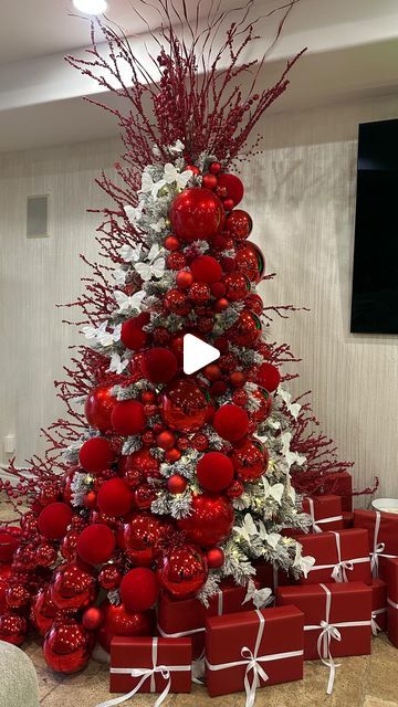 YOUR CHOICE IS FLOWER on Instagram: "Transform your home this holiday season with a stunning custom-designed Christmas tree! 🎄✨ 
Whether you’re looking for a bold and elegant red theme or something completely unique, we’ve got you covered. DM us today to place your order and make your holiday decor unforgettable!♥️🎄#ayflowers #flowers #event #christmas #christmastime #christmastree #red" Christmas Tree Ideas Red, Crystal Lights, Red Theme, Crystal Lighting, Christmas Tree Ideas, Elegant Red, Christmas Deer, Red Crystals, Christmas Time