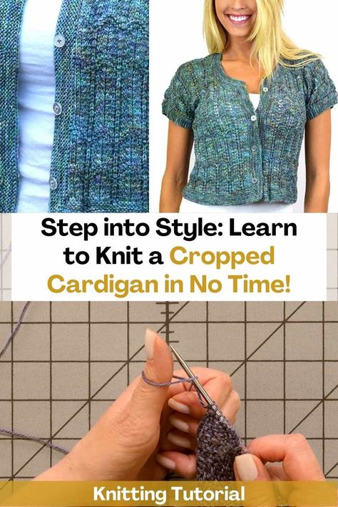 Cropped Cardigan Pattern, Cardigan Pattern Free, Learn To Knit, Yarn Craft, Learn How To Knit, Cute Cardigans, Types Of Yarn, Cardigan Pattern, Knitting Tutorial