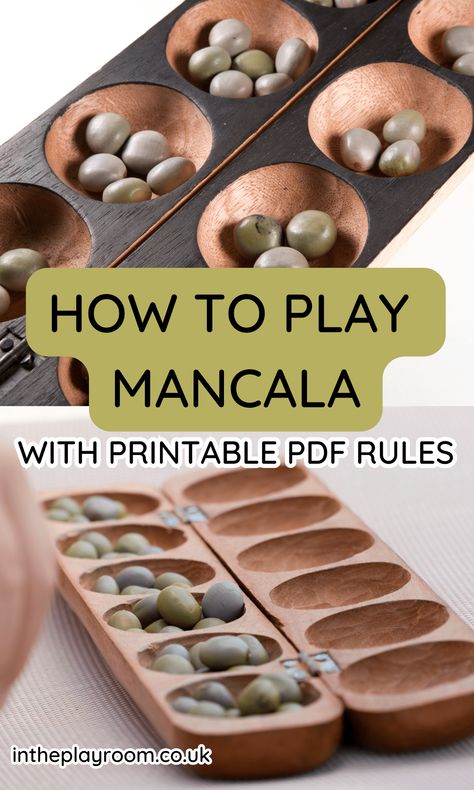 Mancala Game Rules, Ceramic Mancala Game, Diy Mancala Game, Mancala Board Painted, Wooden Board Games Diy, Home Made Board Games Diy, Mancala Board Diy, How To Make A Board Game, Wood Games For Kids