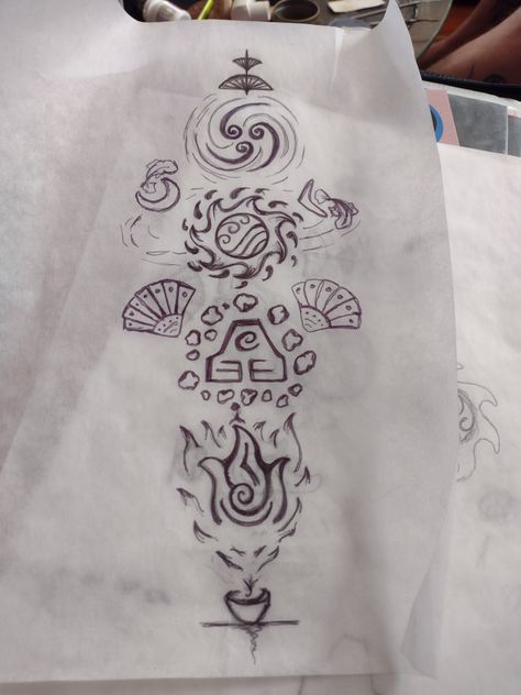 Drawing
Avatar the Last Airbender Katara Tattoo Ideas, Avatar The Last Airbender Tattoo Design, Avatar Last Air Bender Tattoo, Avatar Elements Symbols, Avatar Dragons, Iroh Avatar Tattoo, Earth Bender Tattoo, Avatar Tattoo Ideas The Last Airbender, Toph Avatar Tattoo