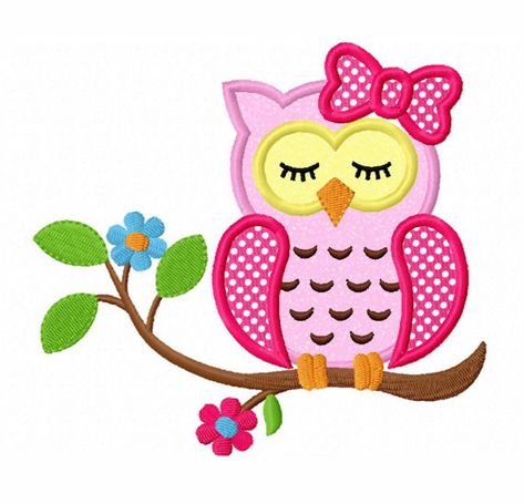 Instant Download Sleeping Girl Owl on Branch Applique Machine | Etsy Australia Owl On Branch, Sleeping Girl, Owl Embroidery, Owl Applique, Appliqué Quilts, Pola Sulam, Machine Embroidery Applique, Machine Applique, Sewing Embroidery Designs