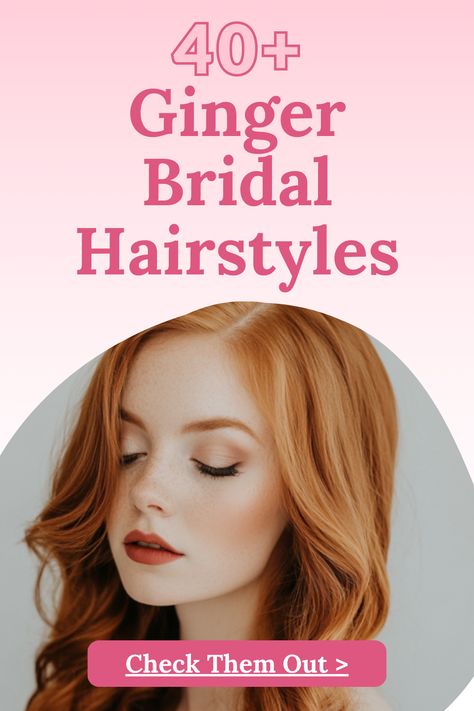 40+ Ginger Bridal Hairstyles Wedding Makeup For Redheads, Blonde And Brunette Hair, Red Hair Looks, Romantic Frame, Bridal Hairstyle Ideas, Bridal Hair Ideas, Blonde And Brunette, Redhead Makeup, Sweeping Bangs