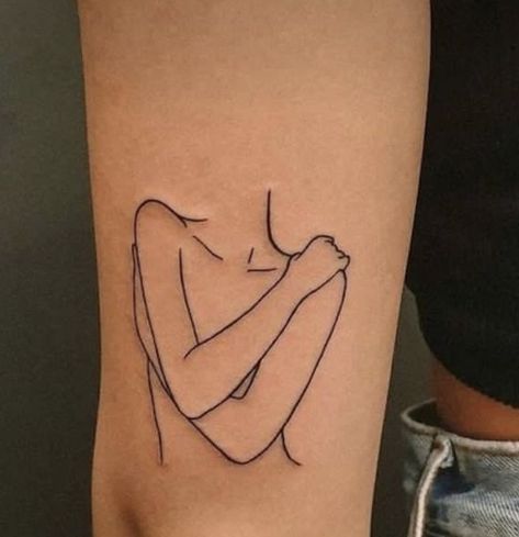 Upper Body Tattoo, Woman Silhouette Tattoo, Mor Tattoo, Know Your Worth Tattoo, Womens Tattoo Ideas, Empowerment Tattoo, Positivity Tattoo, Self-love Tattoo Ideas, Silhouette Tattoo