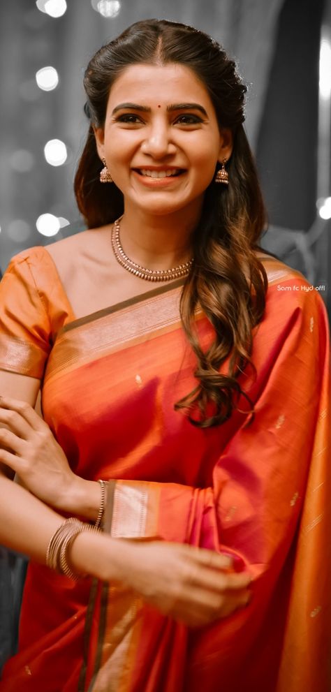 Samantha Wedding Photos, Samantha Saree Pics, Samantha Photos In Saree, Samantha Hairstyles, Samantha Actress, Samantha Face, Samantha Saree, Simple Hairstyle For Saree, Samantha Prabhu