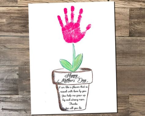 Mothers Day Scripture, Handprint Flowers, Gardening Table, Mothers Day Crafts Preschool, Baby Art Projects, Handprint Craft, Mothers Day Crafts For Kids, Handprint Crafts, Daycare Crafts