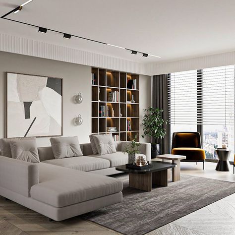 Master Living Room Luxury, Living Room Designs Spacious, Living Room Contemporary Luxury, Modern Living Room Ideas Luxury White, Living Room Foyer Entryway, Modern Contemporary House Interior Decor, Contemporary Beige Living Room, Dream Home Ideas Living Room, Monochrome Living Room Gray