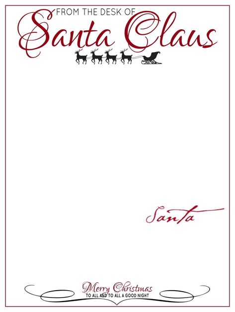 Santa Claus Letter Template, Stationary Desk, Santa Claus Letter, Clipart Letters, Santa Letter Template, Letter Template, Santa Letter, Special Education Classroom, Xmas Ideas