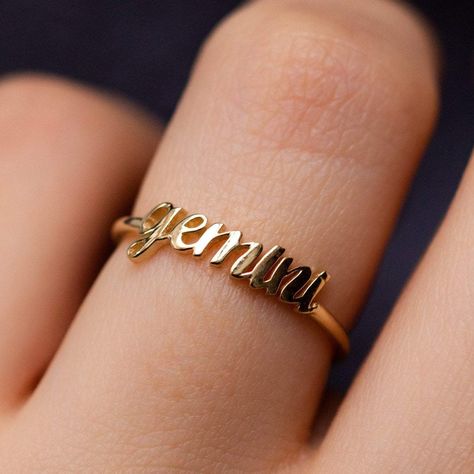 Constellation Ring, Local Eclectic, Zodiac Rings, Sweet Ring, Name Ring, Bangles Design, Friendship Jewelry, Letter Ring, Name Rings